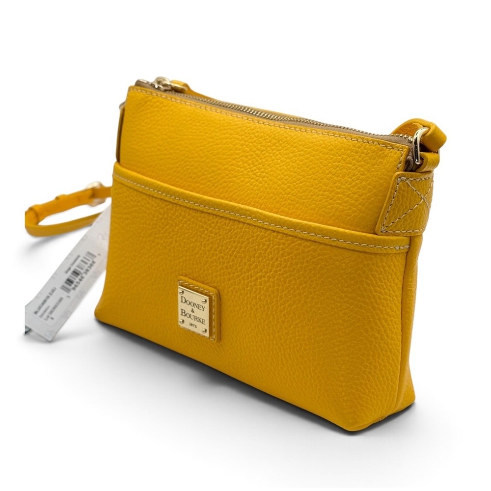 Dooney & Bourke Dandelion Pebble Leather Ginger Crossbody Shoulder Bag Pouchette